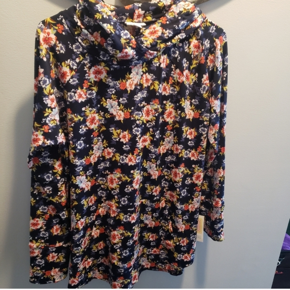Lularoe Medium Floral Hooded sweatshirt New